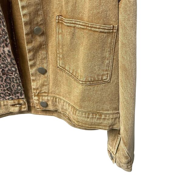 Hyfve Button Up Animal Print Contrast Denim Jacket Womens Medium - Picture 4 of 7